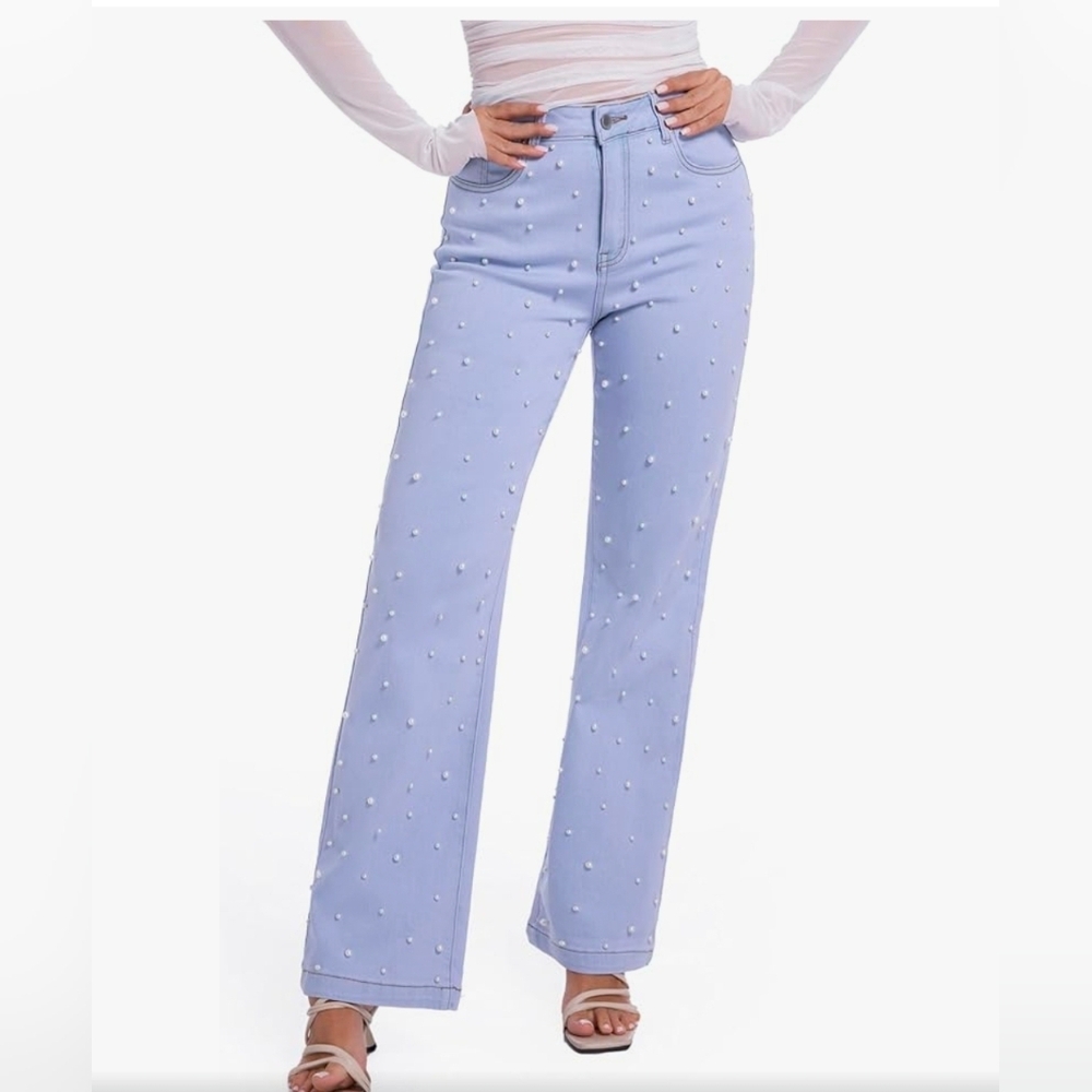 NWT Pearl Embellished Jeans Size 2 Stretchy 😀
